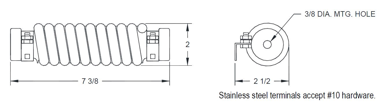 Wirewound resistor construction drawing